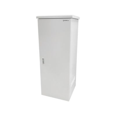 IP55-Schutzart, Standgerät für den Außenbereich, 19 Zoll, 32 HE, 600 x 600 mm, 4 Tragbalken, 4 Kabelverschraubungen, grau, ALANTEC