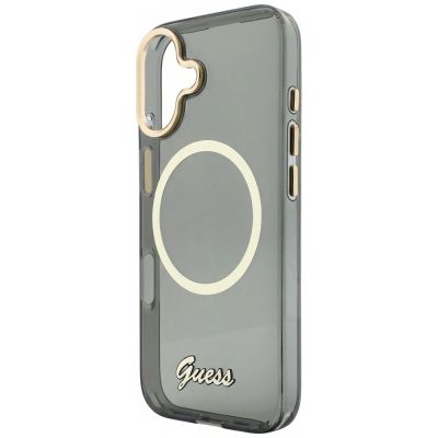 6. Guess IML Script Metal MagSafe Hülle für iPhone 17 - Schwarz