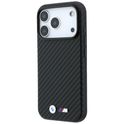 2. BMW M Carbon Metal Logo MagSafe Hülle für iPhone 17 Pro Max / 18 Pro Max - Schwarz