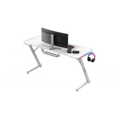 3. Huzaro Hero 3.3 Weißer RGB-Gaming-Schreibtisch