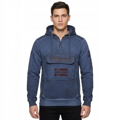 5. Geographical Norway Gymclass EO Tiedye Badge Sweatshirt M WU8270H-GNO-NAVY