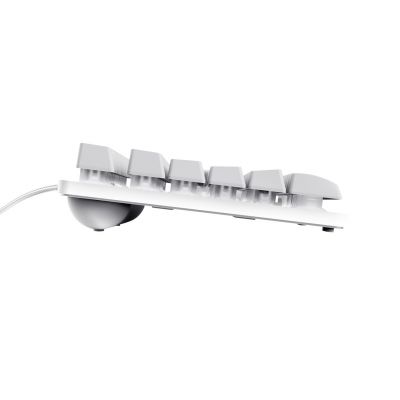 3. TRUST GXT833W THADO TKL US Weiße Gaming-Tastatur