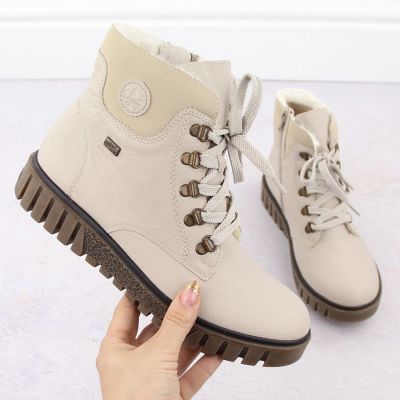 35. Wasserdichte Damen-Trekkingstiefeletten in Beige Rieker Y3433-60