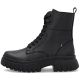 3. Schwarze Damen-Ankle-Boots aus Leder mit dicken Sohlen, Rieker W1870-02