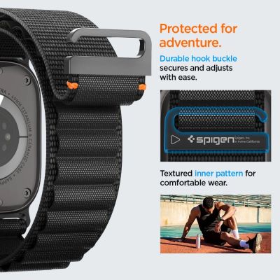 14. Armband Spigen WBF1 Armband für Apple Watch 44 / 45 / 46 / 49 mm - Schwarz
