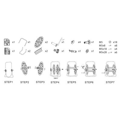 Neo Schlauchständer (Metall, bis zu 100 m, 1/2"-Schlauch)