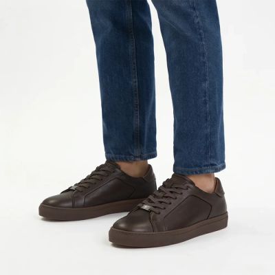 8. Herren-Sneaker aus braunem Leder, Modell Filippo MP8274