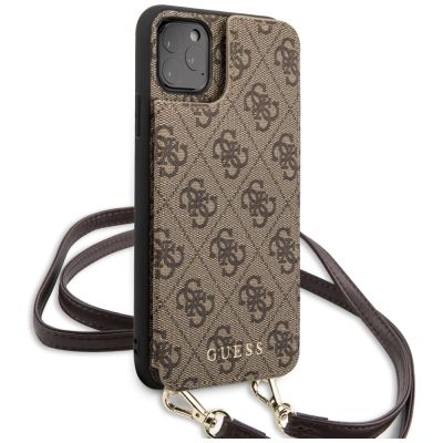 4. Guess 4G Crossbody-Hülle für iPhone 11 Pro Max – Braun