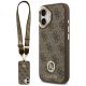 Guess 4G Strass Logo & Big Strap Metal Buttons MagSafe Case für iPhone 17 - Braun