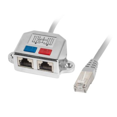 Lanberg AD-0026-S Adapter (RJ45 M - 2 x RJ45 F; graue Farbe)