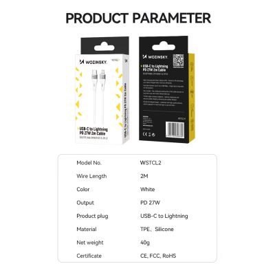 5. Wozinsky WSTCL1 Lightning / USB-C PD 27W Kabel 1 m - Weiß