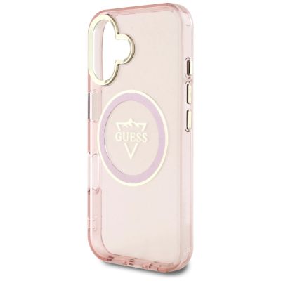 6. Guess IML Metal Mountain Logo MagSafe iPhone 16 Hülle - Rosa