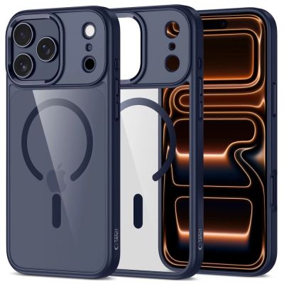 Tech-Protect MagMat MagSafe Hülle für iPhone 17 Pro Max – Transparent – ​​Marineblau