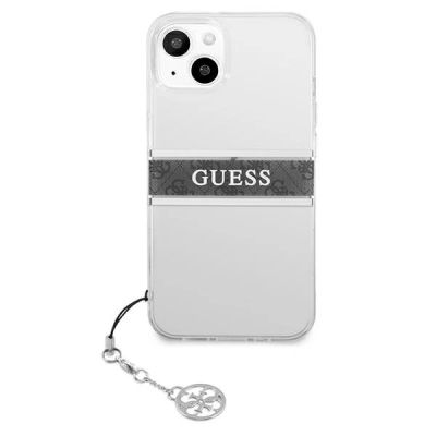 3. Guess GUHCP13SKB4GGR iPhone 13 mini 5.4" Transparente Hardcase 4G Grey Strap Charm