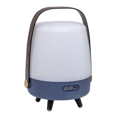 4. Kooduu Lite-up PLAY Mini Tragbarer Mono-Lautsprecher Blau, Weiß, Holz 8W