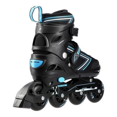 3. NILS EXTREME NH11912 A 2IN1 ROLLSCHUHE SCHWARZ-BLAU GRÖSSE S (31-34) MIT AUSTAUSCHBARER HOCKEYKUFE