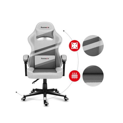 15. Huzaro Force 4.4 Grauer Mesh-Gaming-Stuhl