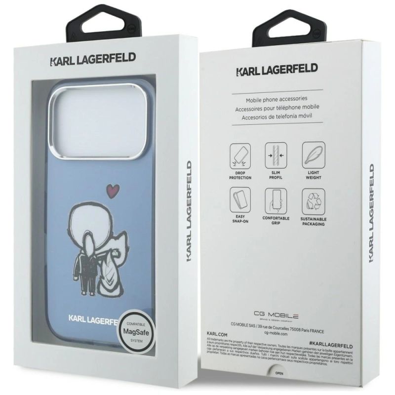8. Karl Lagerfeld Karl & Choupette MagSafe Back Case für iPhone 17 Pro Max – Blau