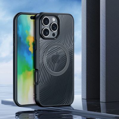 4. Dux Ducis Aimo Mag Hülle mit MagSafe für iPhone 16 Pro Max – Schwarz