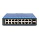 3. Industrieschalter 16x 1000Base-TX + 2x Uplink 1000Base-FX (ohne Modul) DIN erweiterter Temperaturbereich.