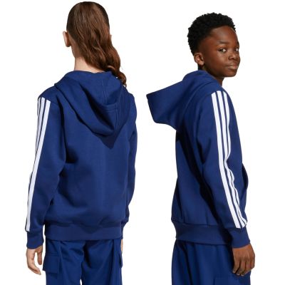 3. adidas Essentials Sweatshirt mit durchgehendem Reißverschluss, marineblau, Kinder, JY4980