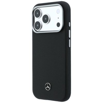 2. Mercedes Leder-Halbhülle in Holzoptik mit MagSafe-Funktion für iPhone 17 Pro Max – Schwarz