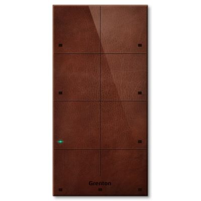 2. Grenton Touchpanel / 8 Touchfelder / TF-Bus / dunkle Front aus Naturleder