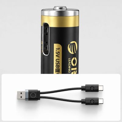 8. Orico Ener-G EG7C AAA Lithium-Batterie 1,5 V 500 mWh USB-C Wiederaufladbarer Akku mit Ladekabel 2 Stück.