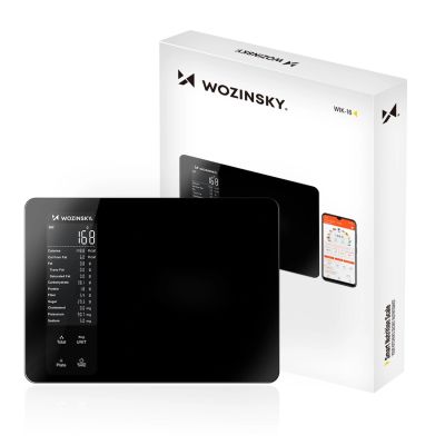 Wozinsky WIK-16 Intelligente Küchenwaage mit Digitalanzeige und Bluetooth-App – Schwarz