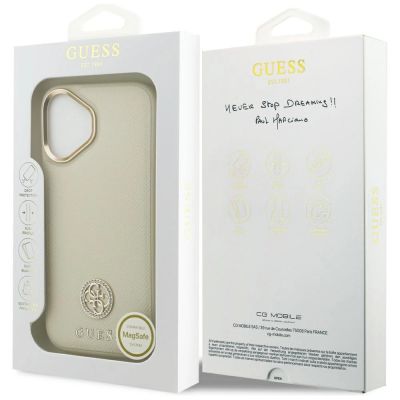 8. Guess Grained Strass Logo MagSafe Hülle für iPhone 17 - Beige