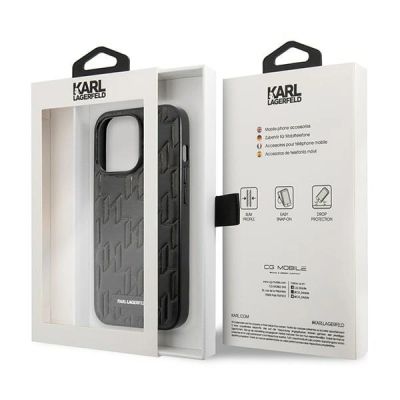 8. Karl Lagerfeld KLHCP13LMNMP1K iPhone 13 Pro / 13 6,1 "Hardcase schwarz / schwarzes Monogramm-Plakette