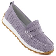 Sergio Leone SP009 Mokassins aus lila Wildleder