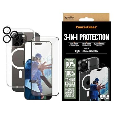PanzerGlass Bundle 3in1 iPhone 16 Pro Max 6,9" D3O Hardcase + Displayschutzfolie UWF+ Objektiv B1294+2864+1284