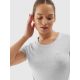 3. Elastisches, schmales, schlichtes Damen-T-Shirt 4F