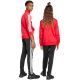 9. adidas Seasonal Essentials Tiberio 3-Streifen Tricot Kinder-Trainingsanzug Rot und Schwarz JI6214