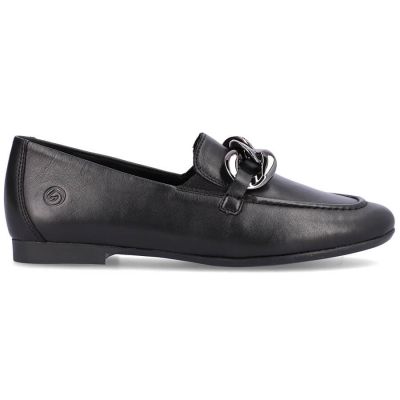 18. Bequeme Lederschuhe mit Kette Remonte W RKR645 schwarz