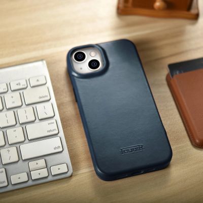 27. iCarer CE Oil Wax Premium Leather Folio Case iPhone 14 Plus magnetische Klapphülle MagSafe blau (AKI14220707-BU)