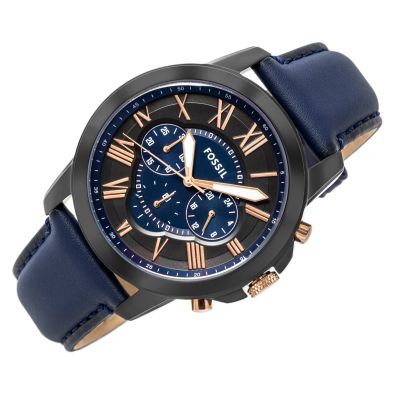 2. FOSSIL Grant Herrenuhr aus Leder FS5061 + Box