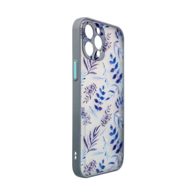 3. Design Case für iPhone 12 Pro Max Flower Case dunkelblau