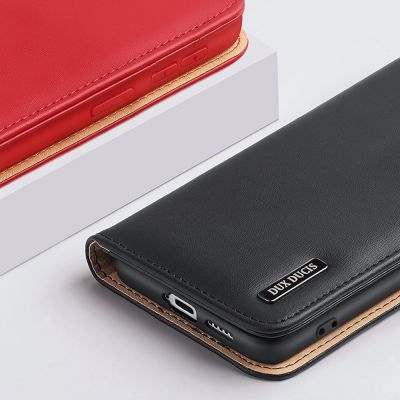 14. Dux Ducis Hivo Leather Flip Cover Echtleder Geldbörse für Karten und Dokumente Samsung Galaxy S22+ (S22 Plus) Schwarz