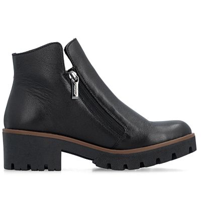 8. Schwarze Damen-Ankle-Boots aus Leder mit Blockabsatz, Rieker 79254-00