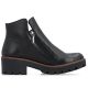 8. Schwarze Damen-Ankle-Boots aus Leder mit Blockabsatz, Rieker 79254-00