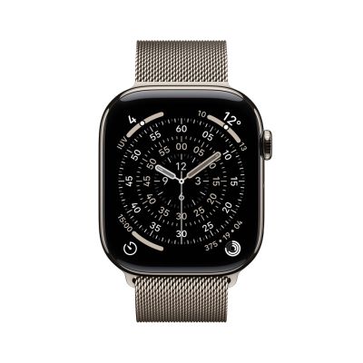 2. Apple Watch Series 11 Cellular 46 mm Gehäuse aus Natur-Titan mit Armband aus Natur-Mesh – M/L