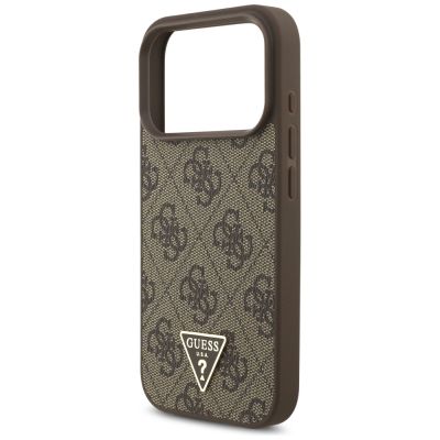 6. Guess 4G Strap Triangle Logo MagSafe Hülle für iPhone 17 Pro - braun