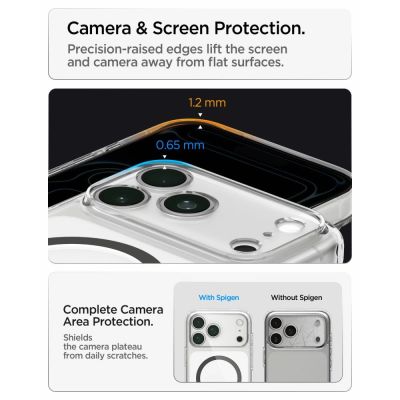 12. Spigen Ultra Hybrid MagSafe Hülle für iPhone 18 Pro Max / 17 Pro Max – Transparentes Graphit