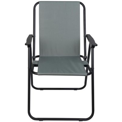 12. Campingstuhl mit Armlehnen 52x44x75cm, zusammenklappbar, grau