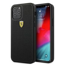 Ferrari FESPEHCP12MBK iPhone 12/12 Pro 6.1" schwarz/schwarz Hardcase On Track Perforated