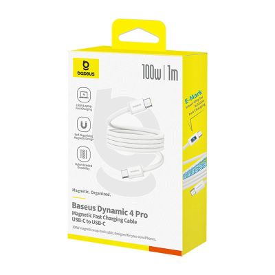 2. Baseus Dynamic 4 Pro 100W USB-C - USB-C Magnetkabel 1m - Weiß
