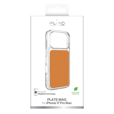 2. Puro Plate Mag Case für iPhone 17 Pro Max, kompatibel mit MagSafe – Orange