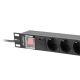 4. LANBERG Rack-Stromverteilerleiste 19" (1 HE, 16 A, 8x Shuko, 2 m, Schwarz) PDU-08F-0200-BK